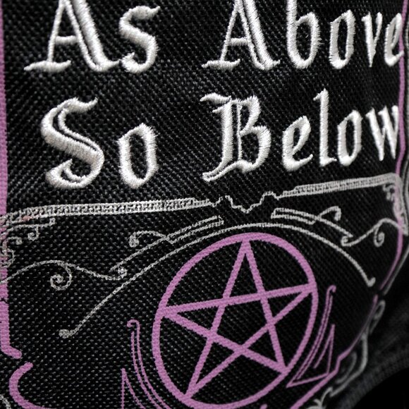 Spirit Halloween Decor Sign Embroidered Tapestry “As Above So Below “ Goth - Picture 5 of 6